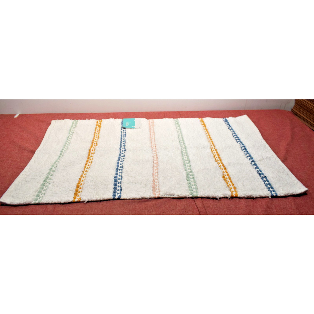 Pillowfort Striped Kids' Bath Rug White/Blue*